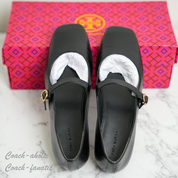 NIB Tory Burch Selby Mary Jane Ballet Leather Flats in Black - Picture 3 of 10